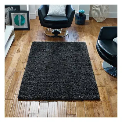 (Charcoal, x cm) Fluffy Plain SHAGGY Rugs Thick 5cm Shag Pile Small Big Large Living Room Rug Be