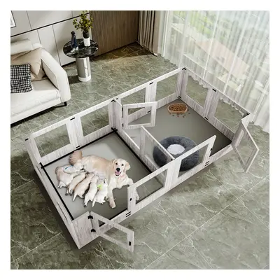 Super Large Pet Whelping Playpen Dog Pen Box with Detachable Rails