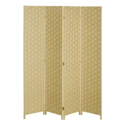 HOMCOM Panel Folding Room Dividers for Wall, Privacy Screen Panels, Brown