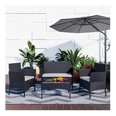 bigzzia Rattan Garden Furniture Set, piece Patio Rattan furniture sofa Weaving Wicker includes A