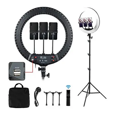 The Newest 18" LED Ring Light With Adjustable Tripod Stand & wireless Remote, Light Modes & Brig