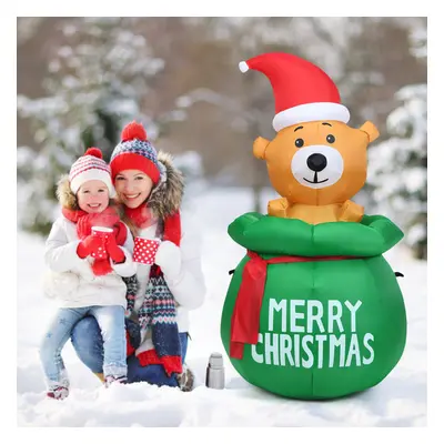 1.5M Inflatable Christmas Bear Luminous Model Bear Xmas Decoration