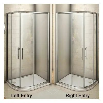 (1200X800mm left tray) Offset Quadrant Shower Enclosure Corner Cubicle Door and Tray