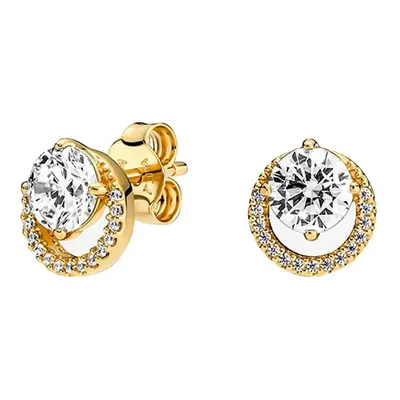 Pandora Sparkling Round Halo Stud Earrings 261248C01