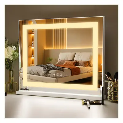 FENCHILIN 58x46cm Hollywood Vanity Mirror with Light Strip