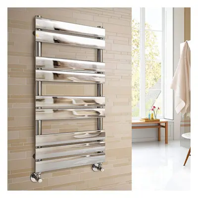 (1000x450mm) WarmeHaus Heated Towel Rail Radiator For Bathroom Ladder Flat Panel Chrome