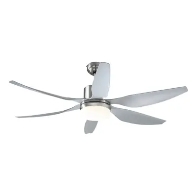 HOMCOM Reversible Ceiling Fan w/ Light, Blades Indoor LED Lighting Fan, Silver