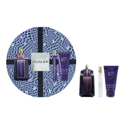 Mugler Alien Gift Set 60ml EDP Spray + Body Lotion 50ml + EDP 10ml