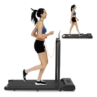 (Black, Whthout Mat) Under Desk Electric Treadmill