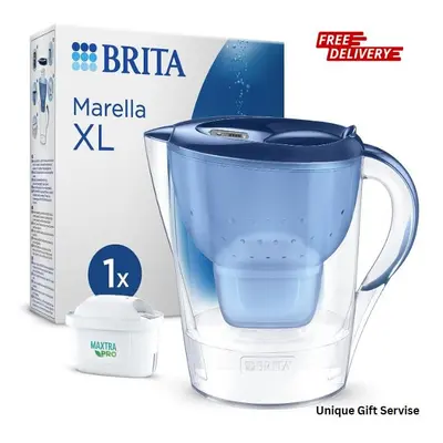 (Marella Water Filter Jug Blue (3.5L) incl. 1x MAXTRA PRO All-in-1 cartridge - large-volume jug 