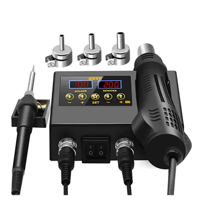 moresk- Portable SMD Rework Station in Hot Air Soldering Iron LCD Digital Welding Station Digita