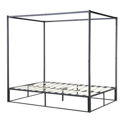 Black Poster Bed Frame Metal Birlea Farringdon Canopy Bed 4FT Small Double