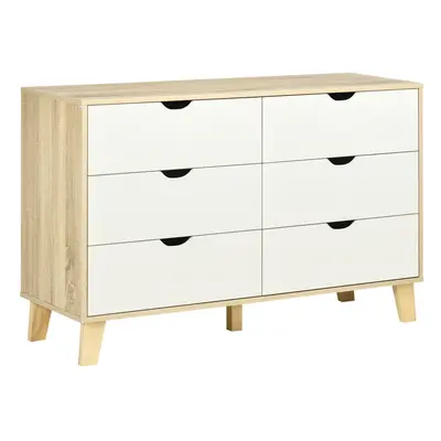 HOMCOM Chest of Drawers, Drawer Unit Storage Chest Bedroom White and Brown