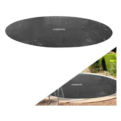 AREBOS Pool Solar Foil/Cover Solar Cover round Ã4.57m black cover thickness 120Âµm solar roll c