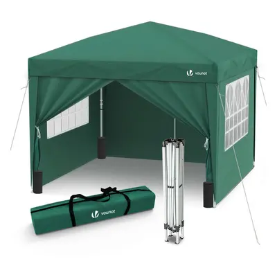 VOUNOT 3m x 3m Pop Up Gazebo with Sides & Weight Bags & Carry Bag, Green