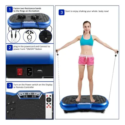 (Blue) Vibration Plate Exercise Machine