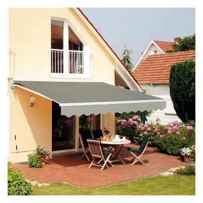 (3.5x3M) UV Sun Garden Shade Retractable Patio Awning Manual Shelter Outdoor Canopy