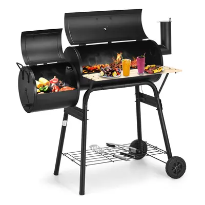 Outdoor BBQ Grill Charcoal Barbecue Steel Pit Patio Backyard Meat Cooker Smoker