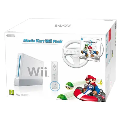 Nintendo Wii Console (White) with Mario Kart