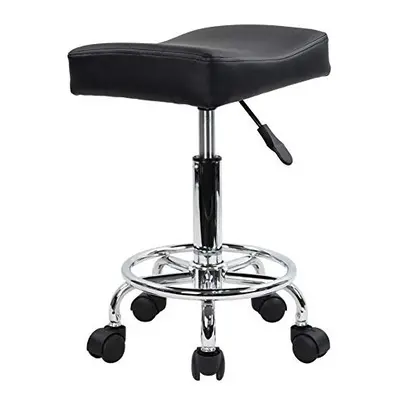 KKTONER Square Rolling Stool PU Leather Height Adjustable Swivel Massage SPA Salon Stools Task C