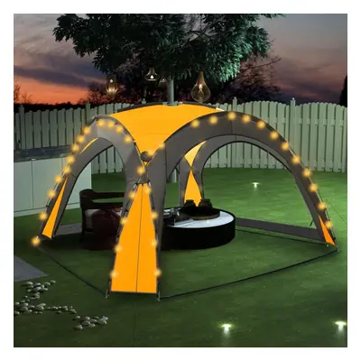 vidaXL Party Tent with LED and Sidewalls Yellow Garden Camping Canopy Gazebo