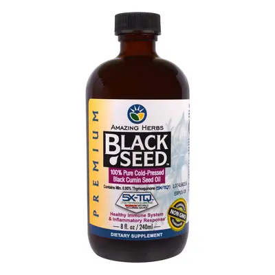 Amazing Herbs, Black Seed, 100% Pure Cold-Pressed Black Cumin Seed Oil, fl oz (240 ml)