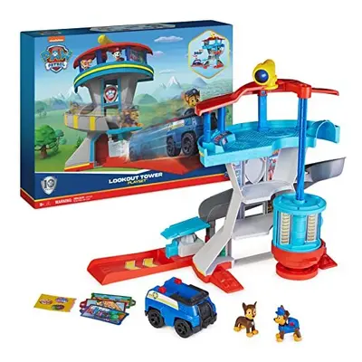 Lookout Tower Playset with Toy Car Launcher, Chase Action Figures, Chase's Police Cruiser and Ac