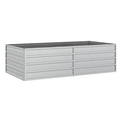 vidaXL Garden Raised Bed 160x80x45 cm Galvanized Steel Silver Flower Box Pot