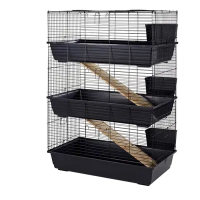 Indoor Rabbit Cage 100cm Blue/Black Tiers - Small Pet Guinea Pig