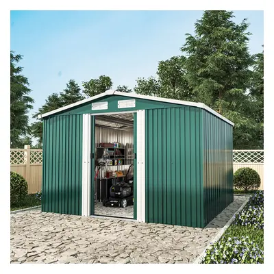 8ft x 8ft Metal Garden Shed Garden Storage with Free Base Foundation