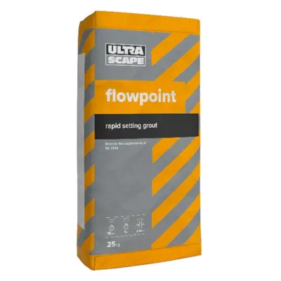 (Natural Grey, Smooth) Ultrascape Flowpoint Rapid Set Grout Paving 25KG