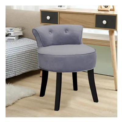 (Light Grey) Velvet Dressing Table Chair Vanity Stool Piano Stools