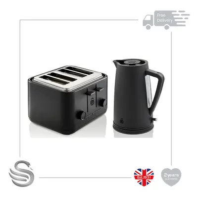 Swan Stealth 1.7L Kettle Cool Touch 3kW & Slice Toaster 240V Multi Functions