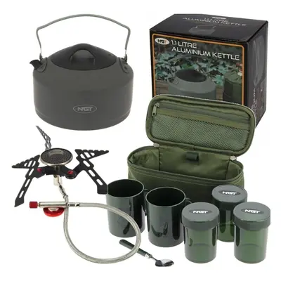 NGT Kettle Brew Kit Gas Stove Set Carp Fishing Holdall Cups Pots Camping