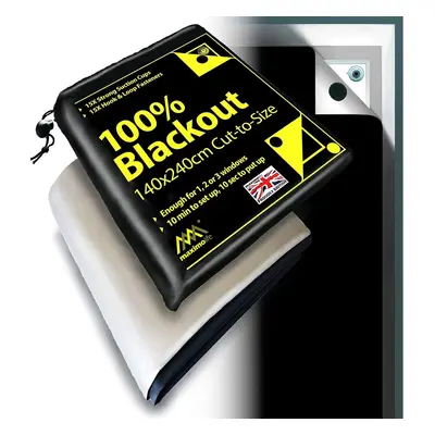 MaximoLife 100% Blackout Blind for Any Window 140x240cm Cut to Size | Suction Cups and Hook & Lo