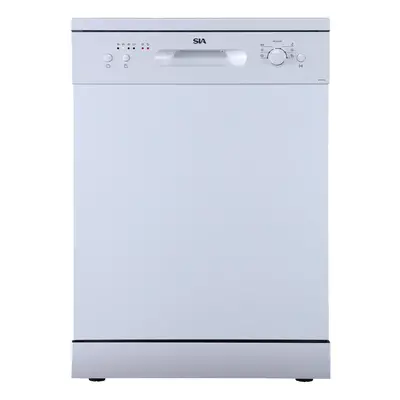 60cm White Freestanding Dishwasher Place Settings Programmes - SIA SFSD60W