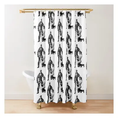 Shower Curtains TOM OF FINLAND - LEATHER WORSHIP (WHITE) for Bathroom Decor 72x72 inches