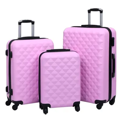 Hardcase Trolley Set pcs Pink ABS