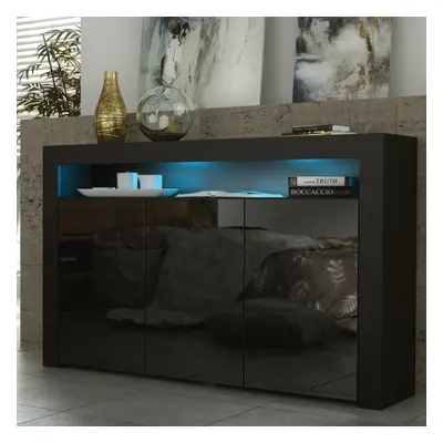 TV Unit 155cm LED Creative Furniture - Black Gloss Doors