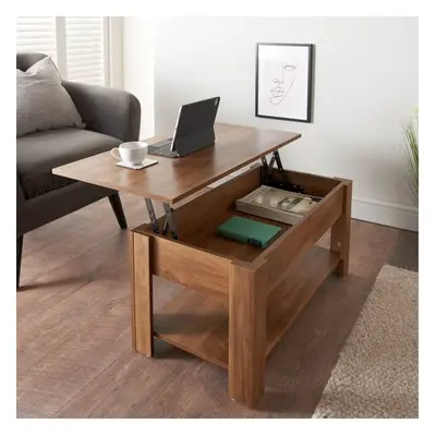 Rustic Oak Tromso Lift Up Coffee Table Stylish living room furniture