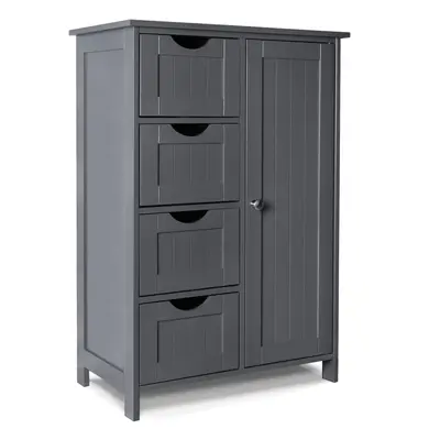 VOUNOT Bathroom Storage Cabinet Floor Freestanding Cupboard 55x30x82cm Grey