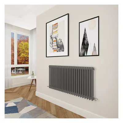 (600x1190mm Column) Designer cast iron radiator anthracite all sizes