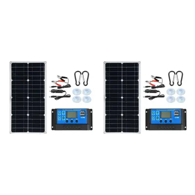 2X 300W Solar Panel Kit Portable Power RV Monocrystalline Boat Flexible Battery 12V