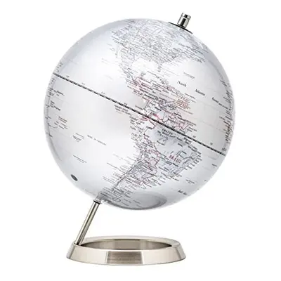 EXERZ 30cm World Globe - Stainless Steel Ring Standing, Packaging in premier Kraft Box, Perfect 