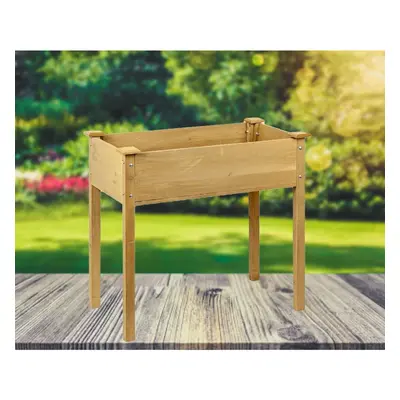 Raised Wooden Garden Planter Tall Flower Herb Bed Patio Potting Table