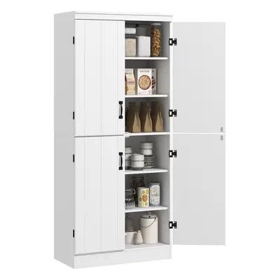 HOMCOM Kitchen Cupboard Storage Cabinet w/ Doors and Adjustable Shelves,White