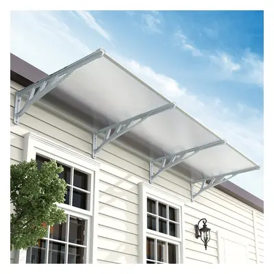 (Grey, 270x90x28CM) Straight Door Canopy Awning Shade Shelter