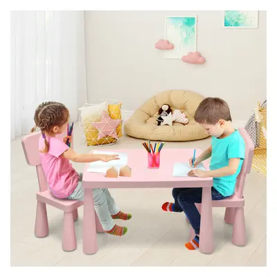 Children Play Table with 2-Piece Chairs for Eating Drawing Writing