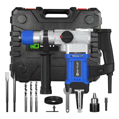 Impact Rotary Hammer Drill with Drill Bit Accessory Kit Handy Case Adjustable Speed Mode Heavy D