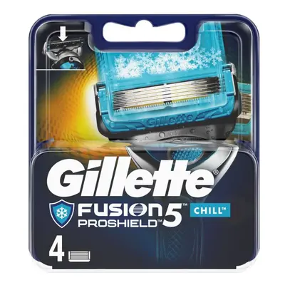 4 x Gillette Fusion ProShield Chill Men's Replacement Cooling Tech Razor Blades